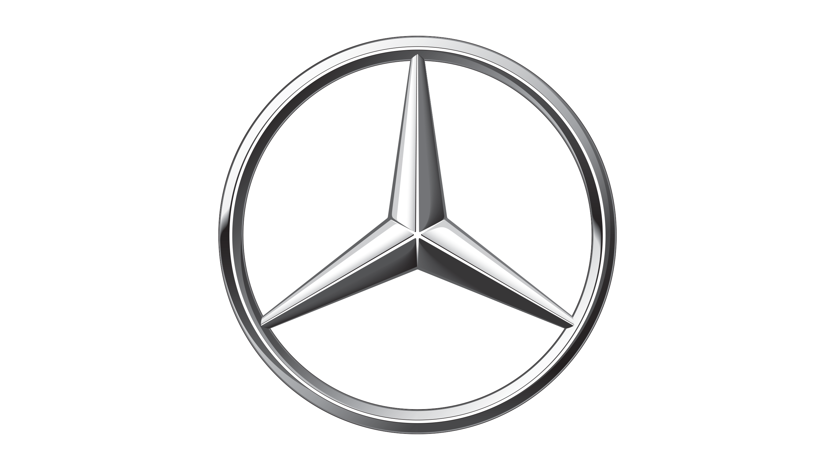 1950 Logo Mercedes-Benz en étoile à trois branches sur fond blanc.