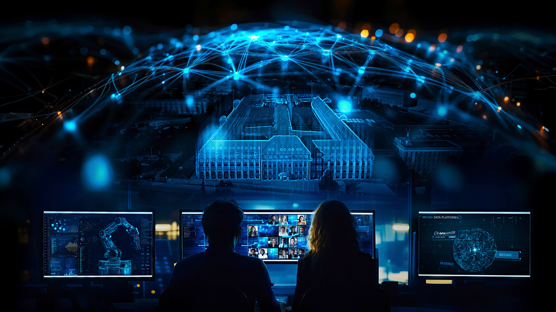 Des robots humanoïdes à la manœuvre. Des robots humanoïdes à la manœuvre.