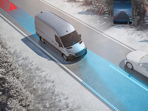 L’assistant de franchissement de ligne actif peut avertir le conducteur, de manière sonore et optique.