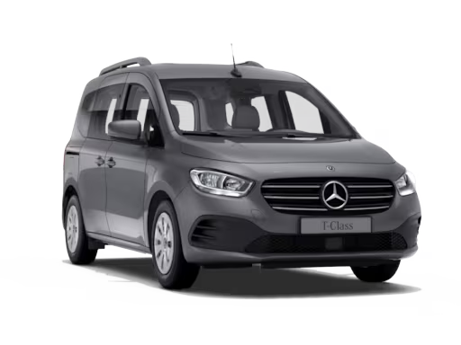 Gebrauchte T-Klasse von Mercedes-Benz Vue trois quarts avant d'un Mercedes-Benz Classe T sur fond blanc.