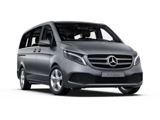 Gebrauchte V-Klasse von Mercedes-Benz Vue trois quarts avant d'un Mercedes-Benz Classe V sur fond blanc.