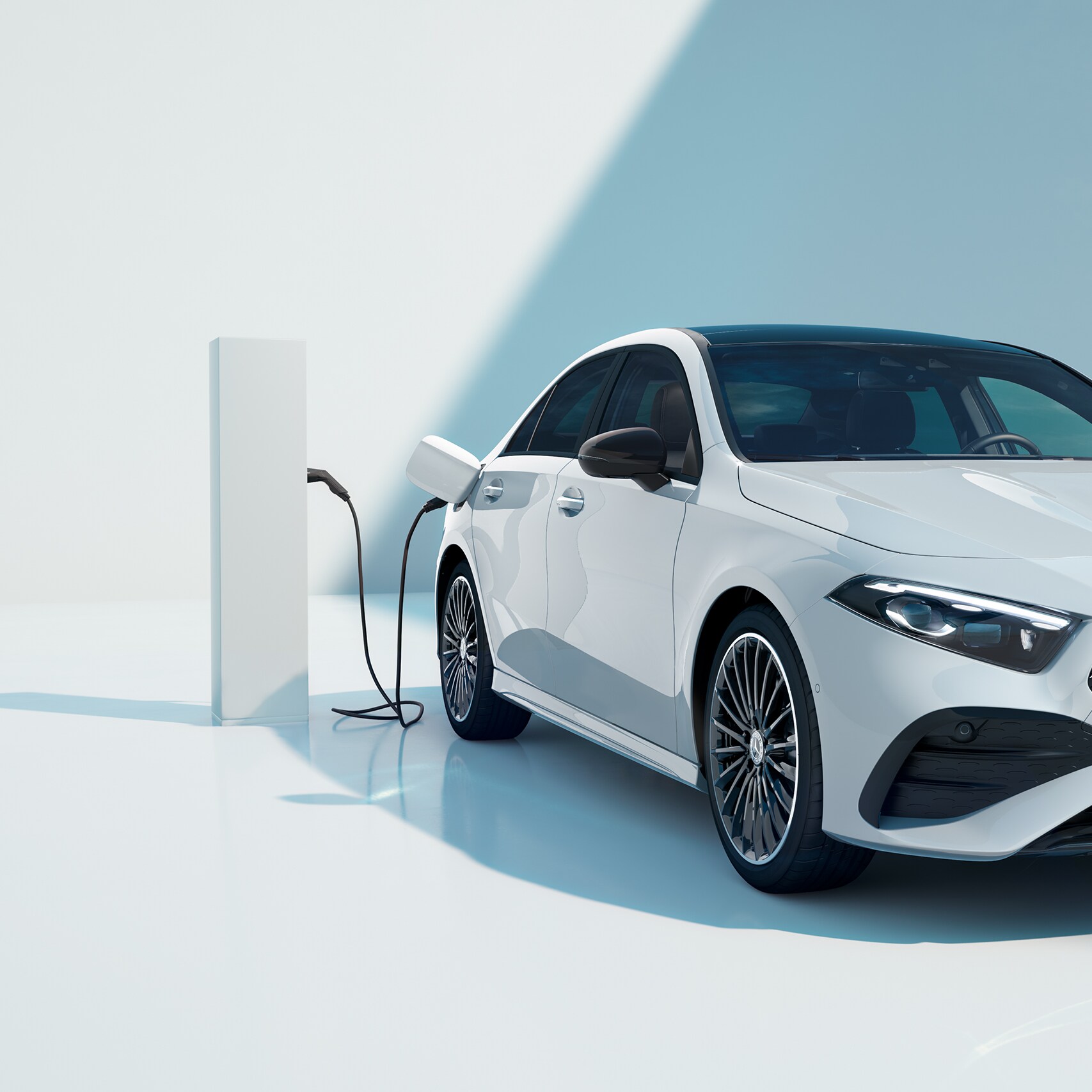 La Classe A Compact de Mercedes-Benz vue de l’arrière.