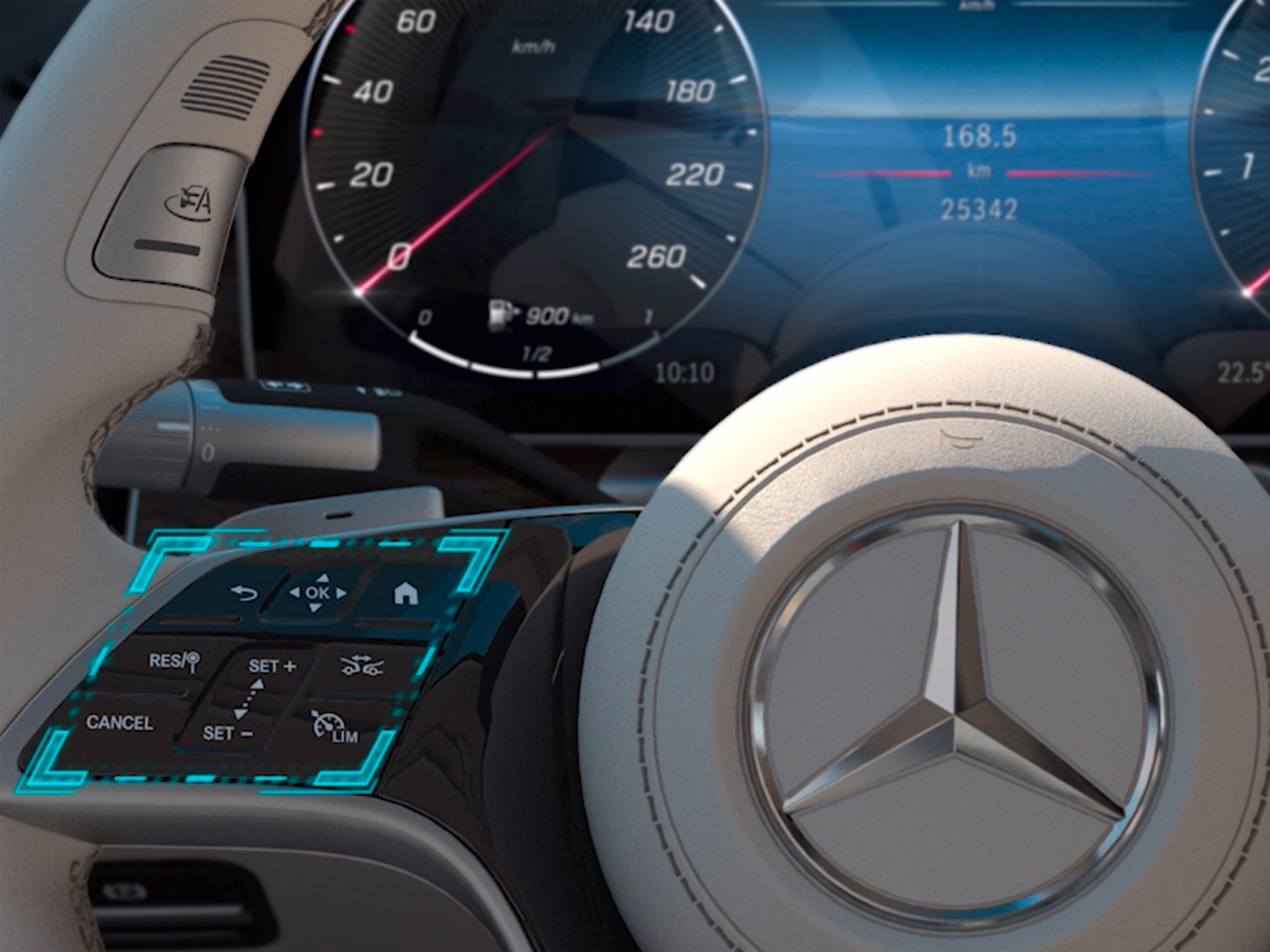 La vidéo montre la fonction du concept de commande tactile MBUX de la Mercedes-Benz Classe C Berline.