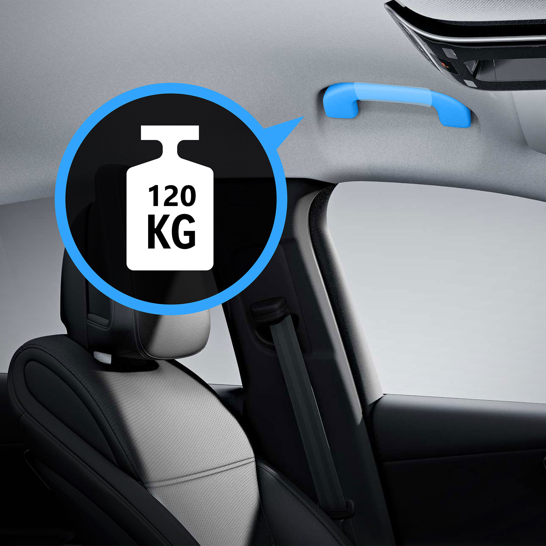 Poignée confort renforcée | Aides à la conduite | Mercedes-Benz Illustration de la poignée confort renforcée de Mercedes-Benz.