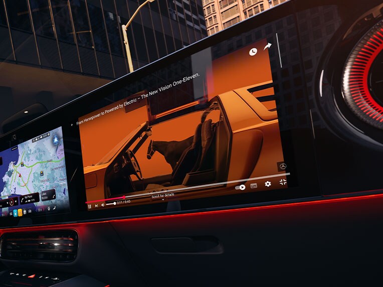 L’intérieur de la toute nouvelle CLA de Mercedes-Benz avec MBUX Superscreen.