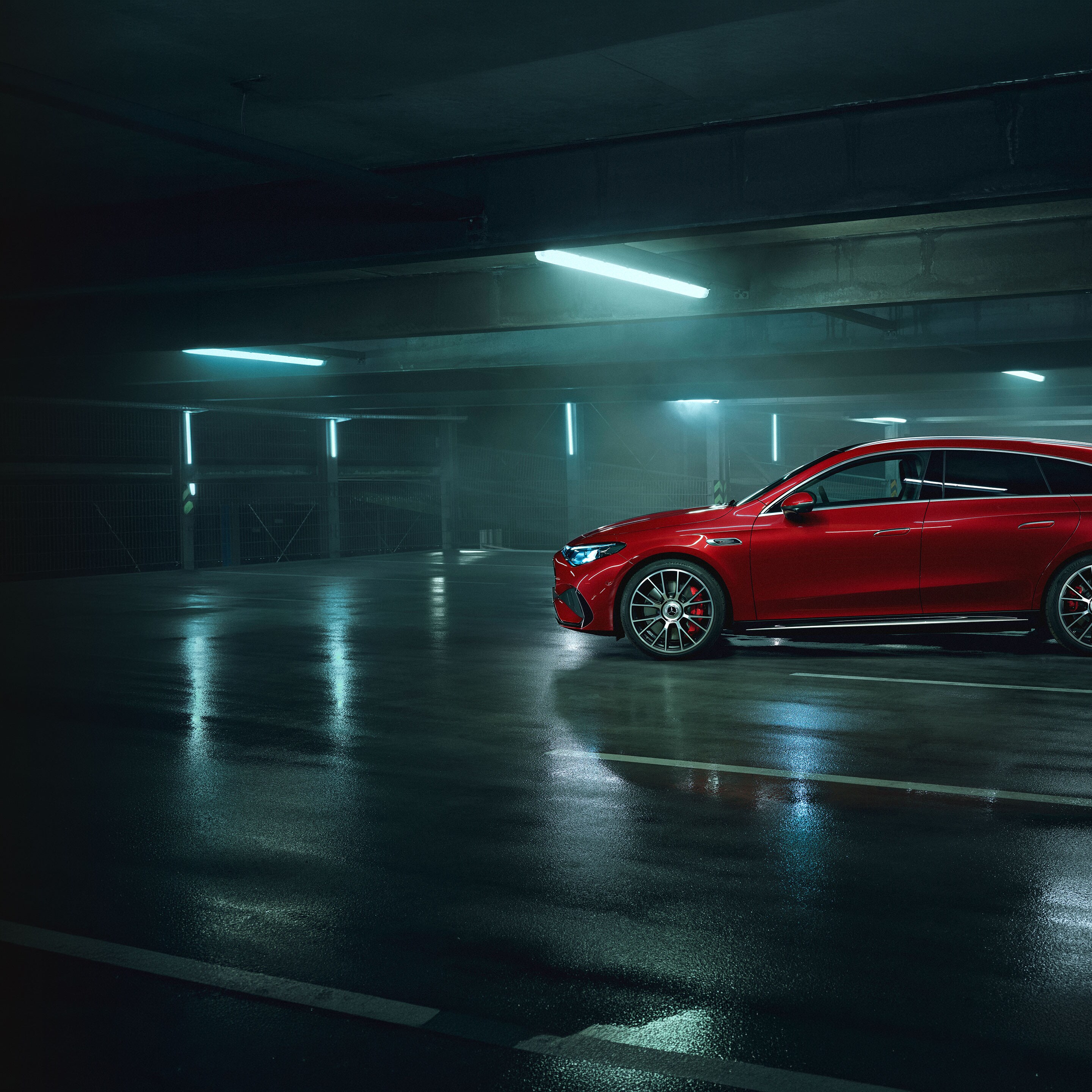 L’extérieur du tout nouveau Mercedes-AMG CLA 45 électrique 4MATIC+ Shooting Brake.