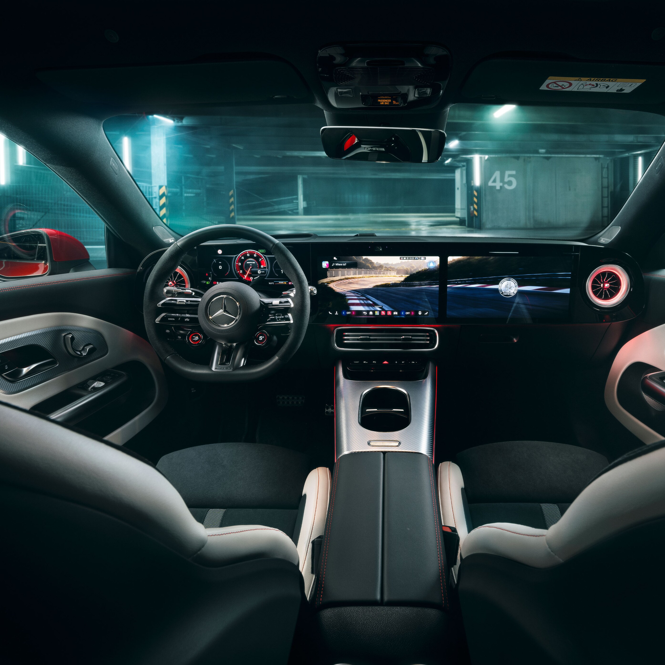 L’intérieur du tout nouveau Mercedes-AMG CLA 45 électrique 4MATIC+ Shooting Brake.