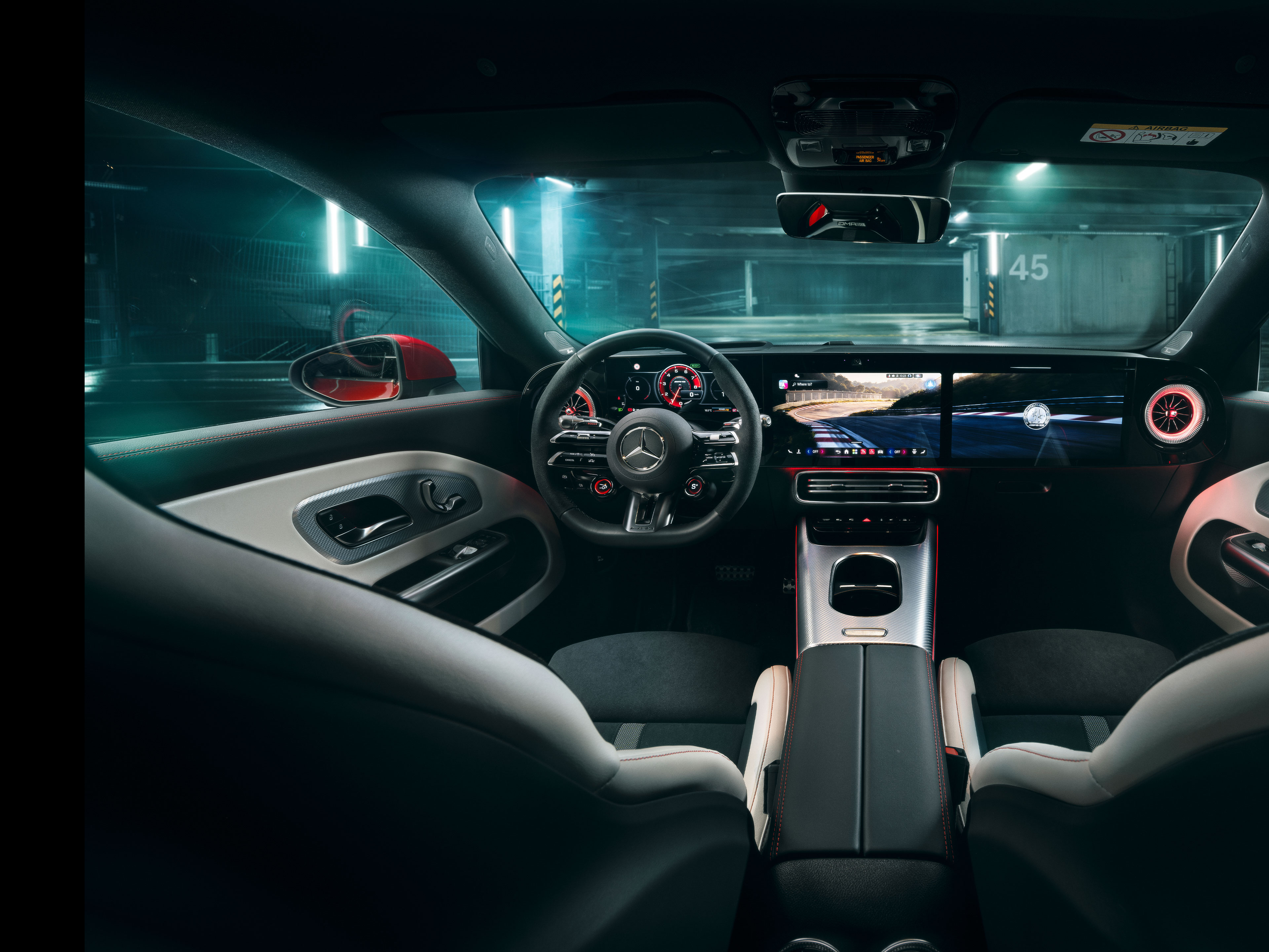 Intérieur | CLA Shooting Brake | Mercedes-AMG L’intérieur du tout nouveau Mercedes-AMG CLA 45 électrique 4MATIC+ Shooting Brake.