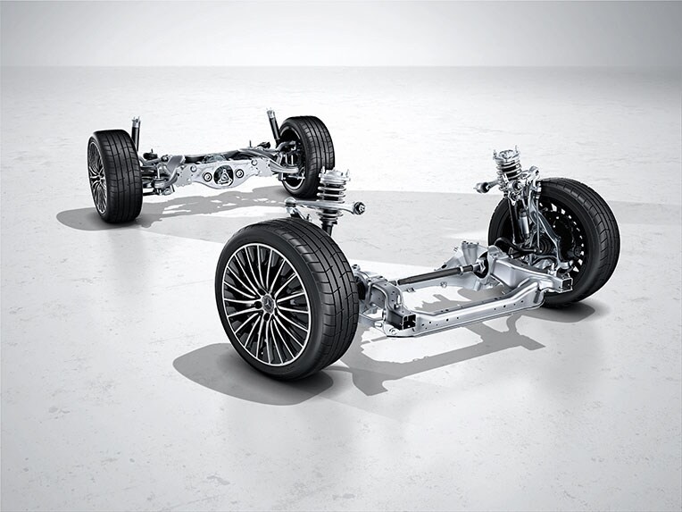 Représentation graphique de DYNAMIC BODY CONTROL dans le CLE Coupé de Mercedes-Benz.