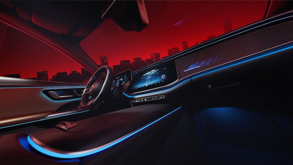 Le châssis avec chaîne cinématique AMG de la Mercedes-AMG E 53 HYBRID 4MATIC+.