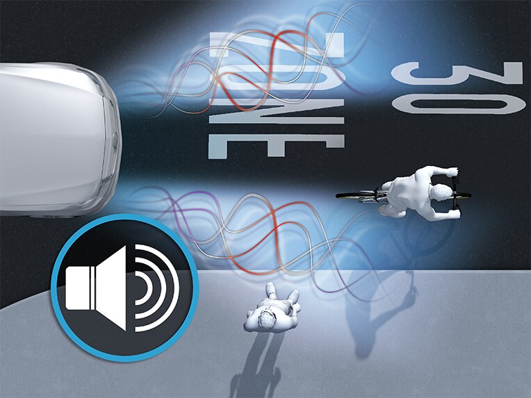 Avertisseur sonore pour piétons de la nouvelle Classe E Break de Mercedes-Benz.