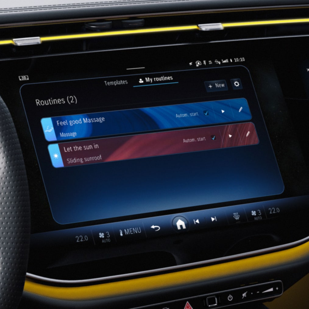 La calandre éclairée de la Mercedes-Benz Classe E Break.