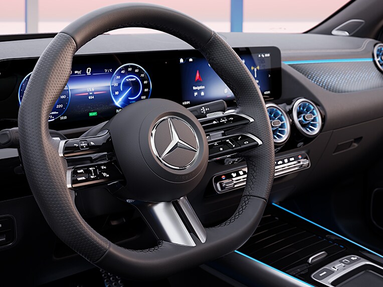 Le nouveau volant du nouvel EQA de Mercedes-Benz.