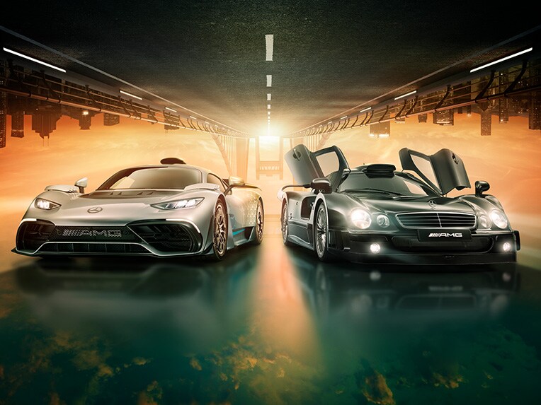 Photo de groupe de la Mercedes-AMG SL Roadster.