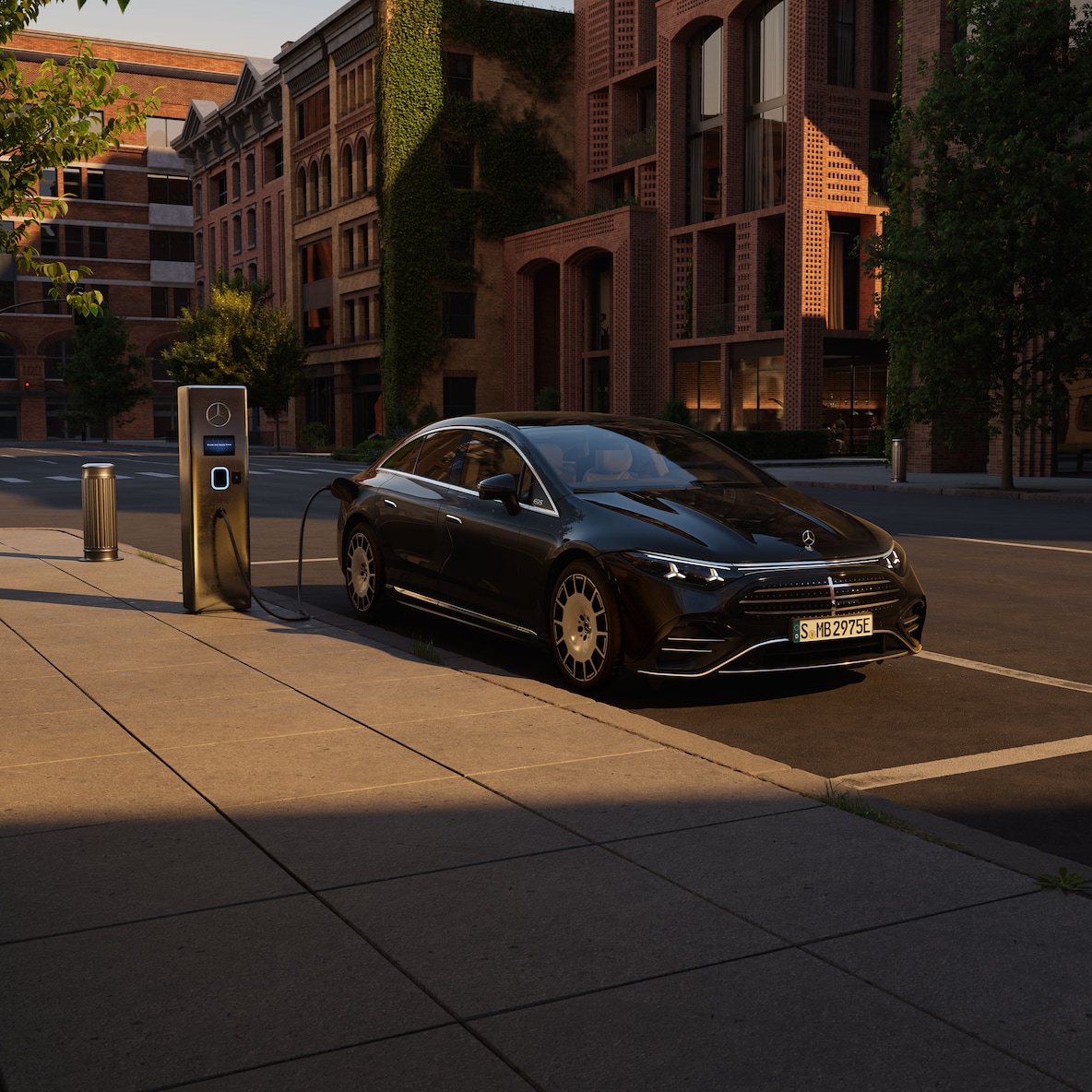 Recharge avec le nouvel EQS 100&nbsp;% électrique de Mercedes-Benz.