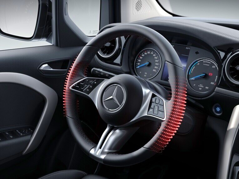 Le chauffage du volant pour la Mercedes-Benz EQT.