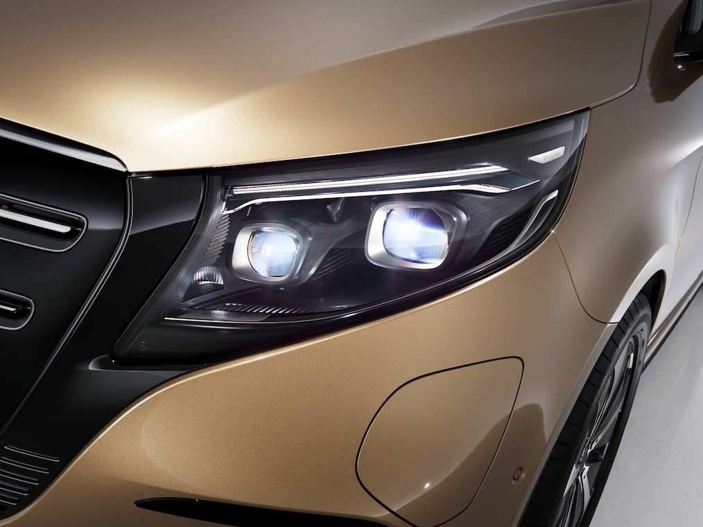 L'espace passagers de la Mercedes-Benz EQV.