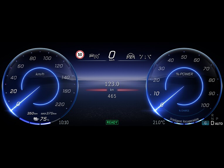 Surveillance active de l'autonomie dans la Mercedes-Benz Classe G entièrement électrique.