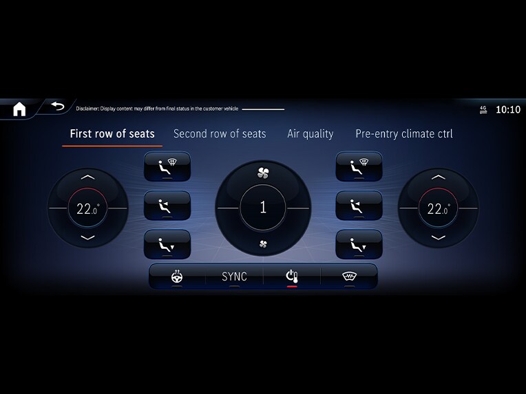 La climatisation automatique THERMOTRONIC de la Mercedes-Benz Classe G entièrement électrique.