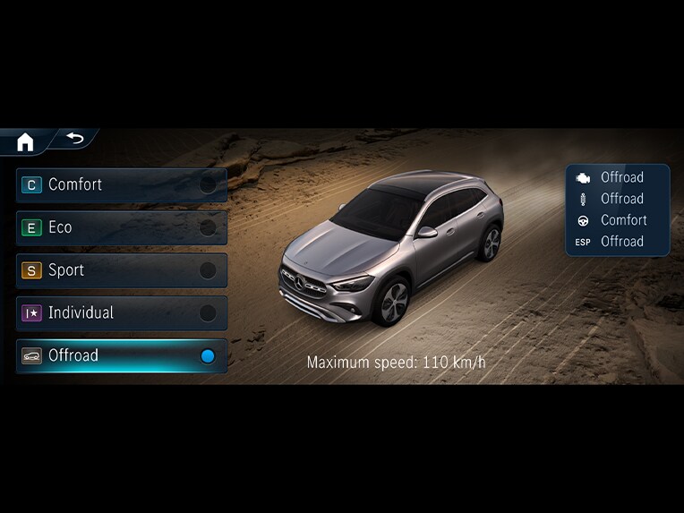 Le Pack Technique Offroad dans le nouveau Mercedes-Benz GLA.