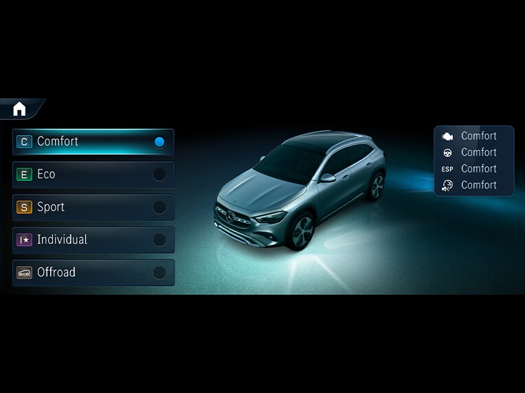 DYNAMIC SELECT sur le nouveau Mercedes-Benz GLA.