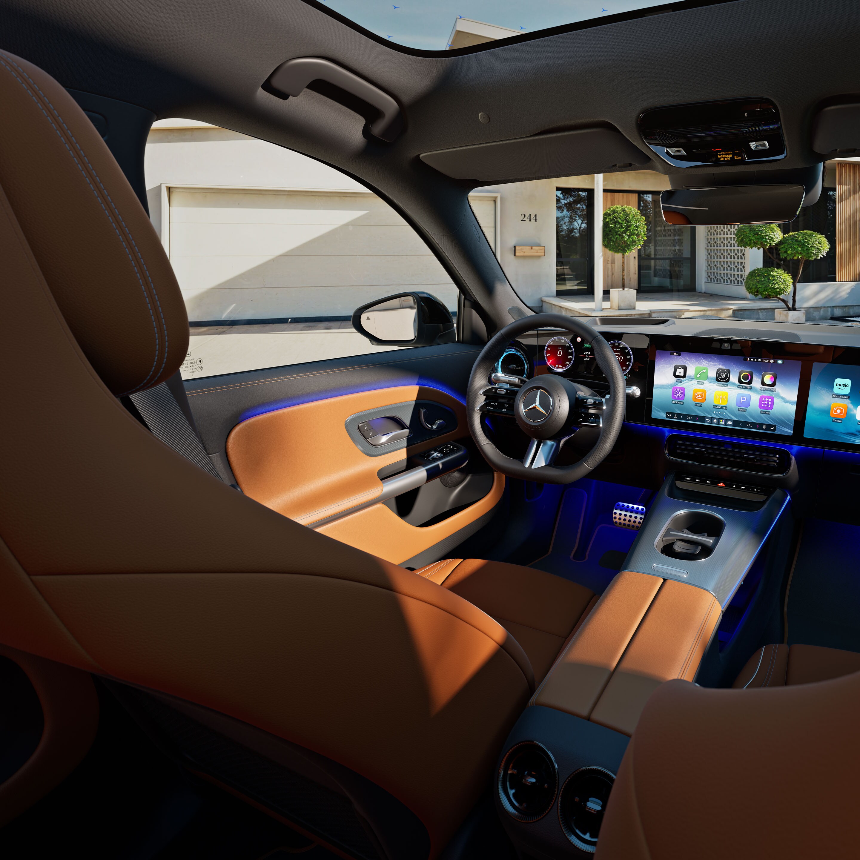 L'intérieur du nouveau GLB de Mercedes-Benz.