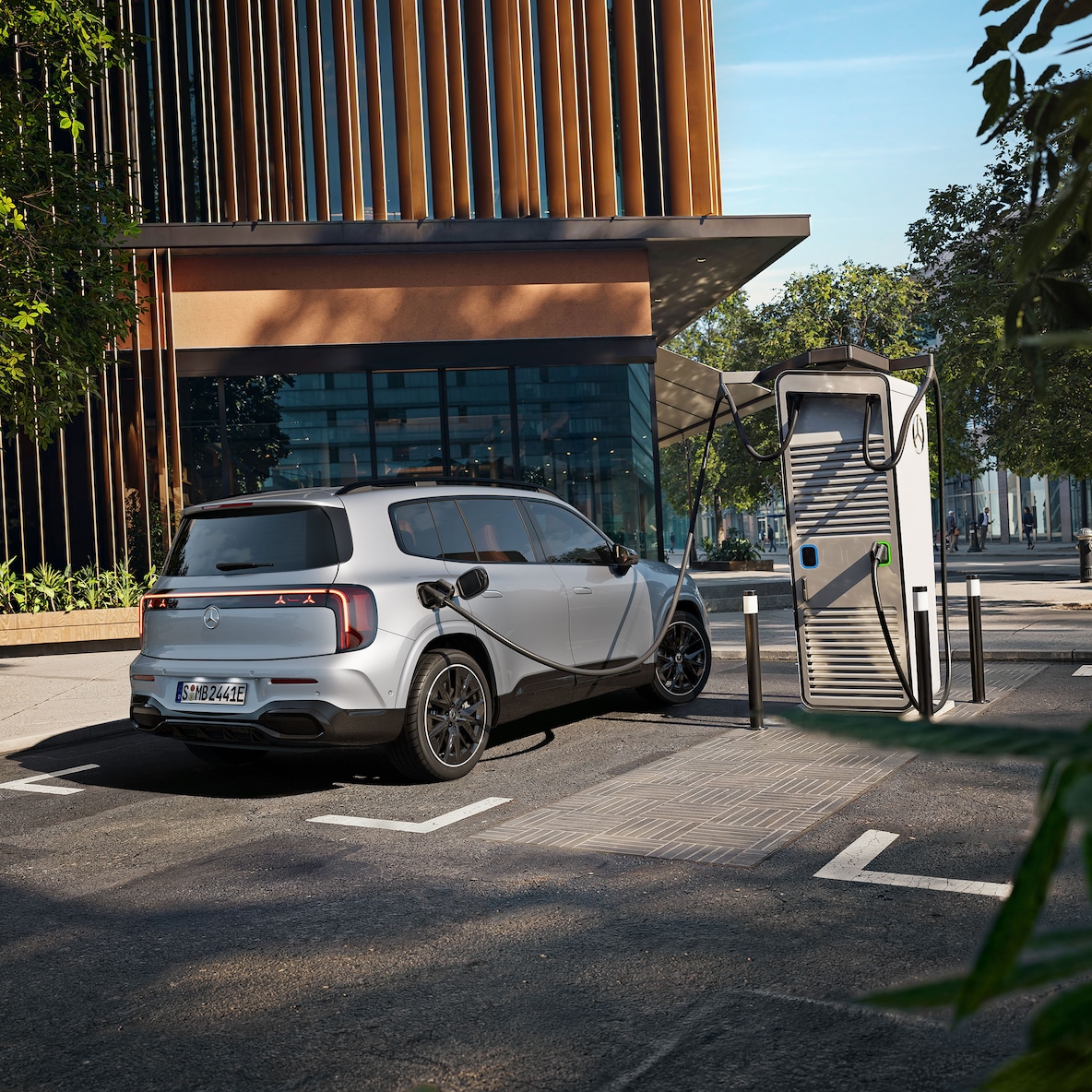 L'extérieur du tout nouveau GLB électrique.