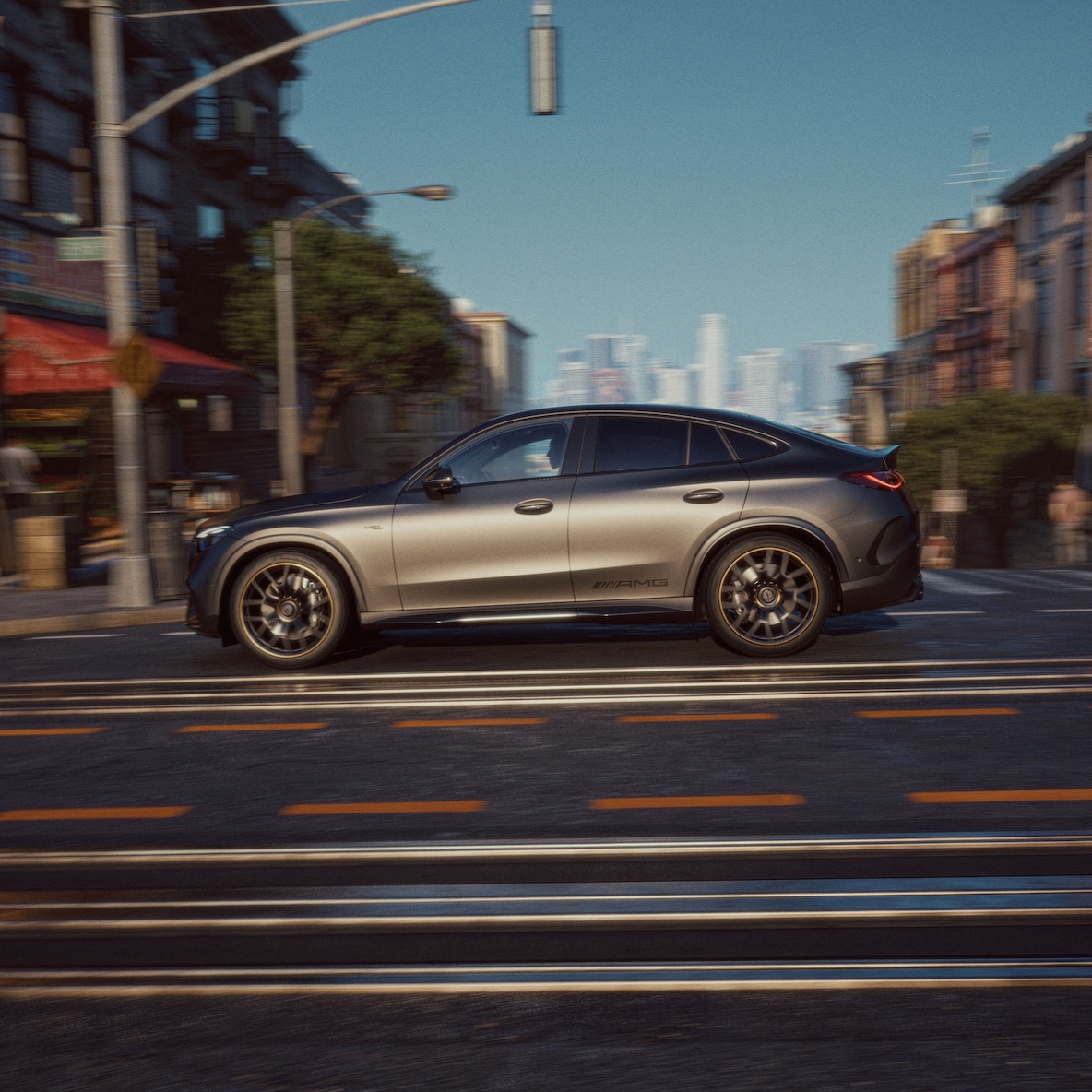 Le design de coupé sportif de la nouvelle Mercedes-AMG GLC.