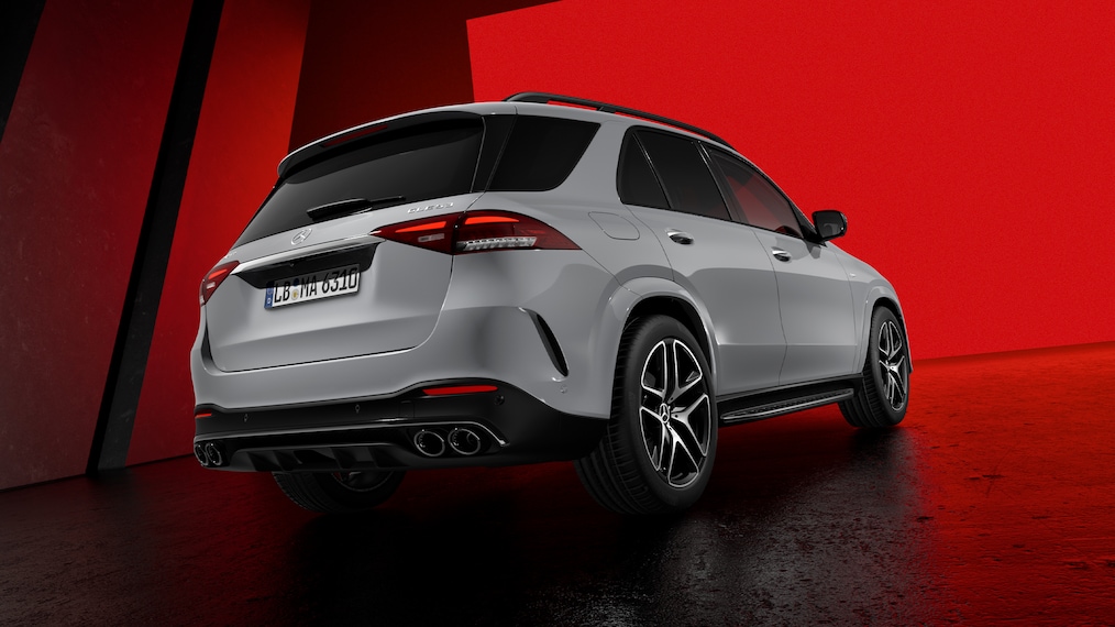 Vue latérale de la Mercedes-AMG GLE SUV dans l'édition argent hightec magno MANUFAKTUR.