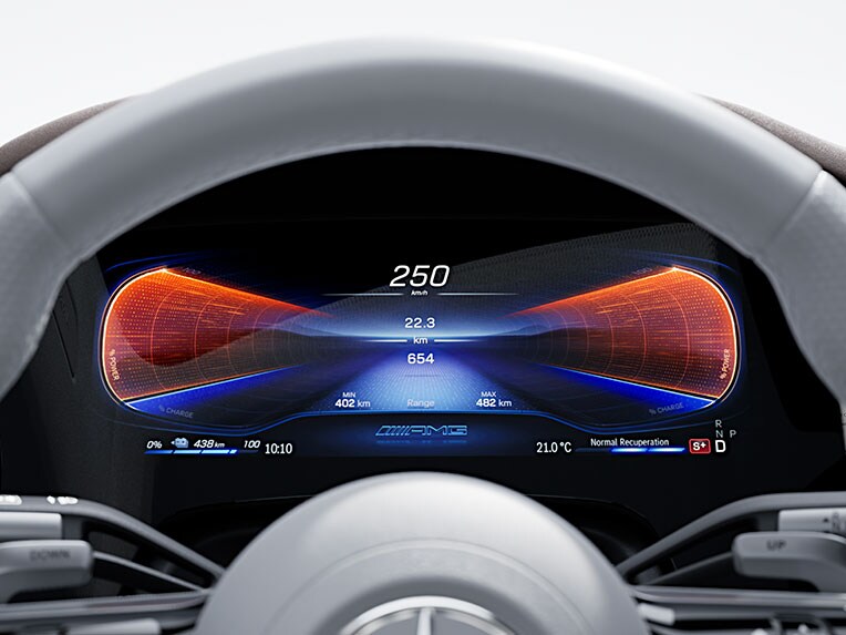 Le combiné d'instruments d'une Mercedes-AMG avec ELECTRIC-DRIVE.