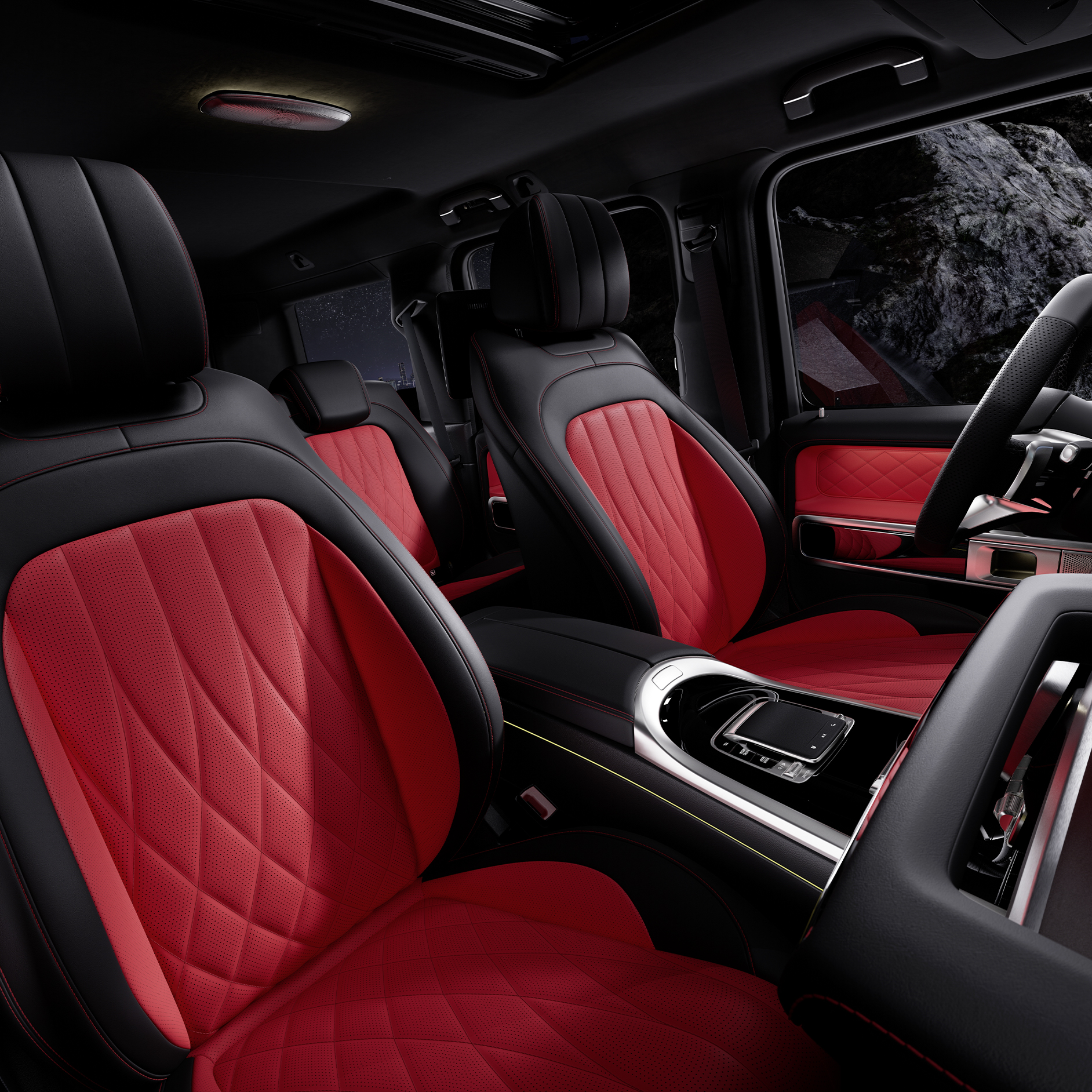 Intérieur | Marque Classe G | Mercedes-Benz L’intérieur de la Mercedes-Benz Classe G.