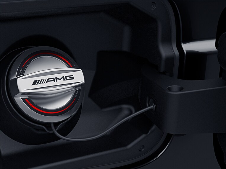 Le bouchon de réservoir propre à AMG du SL Roadster de Mercedes-AMG