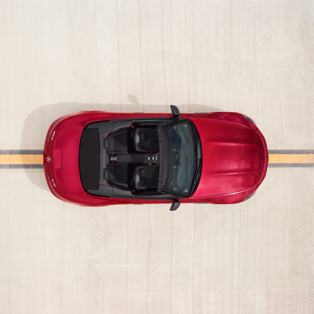 Représentation technique du train de roulement AMG RIDE CONTROL ou représentation de la direction de l'essieu arrière AMG.