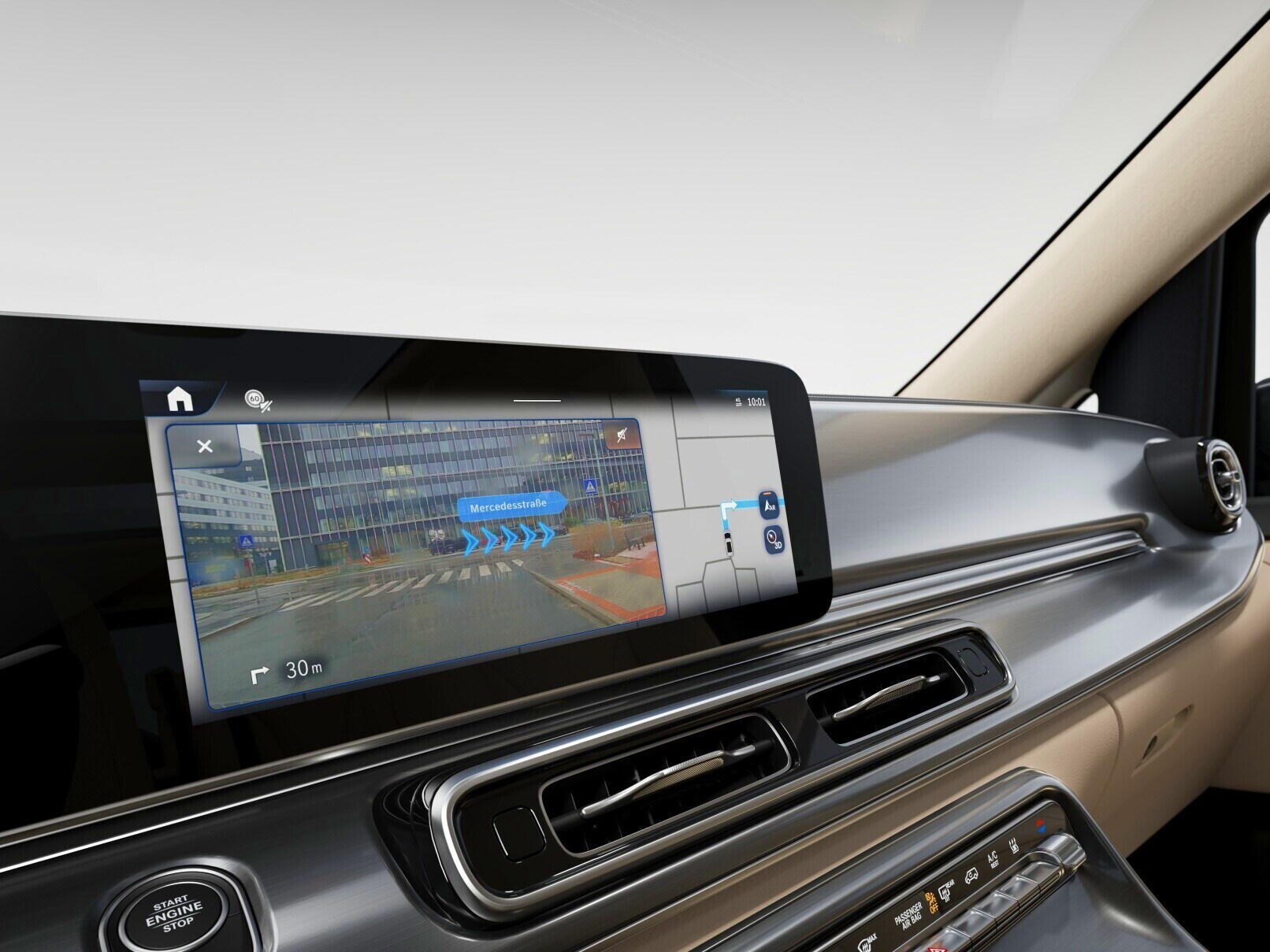 Réalité augmentée MBUX pour la navigation de la Mercedes-Benz Classe V Marco Polo.