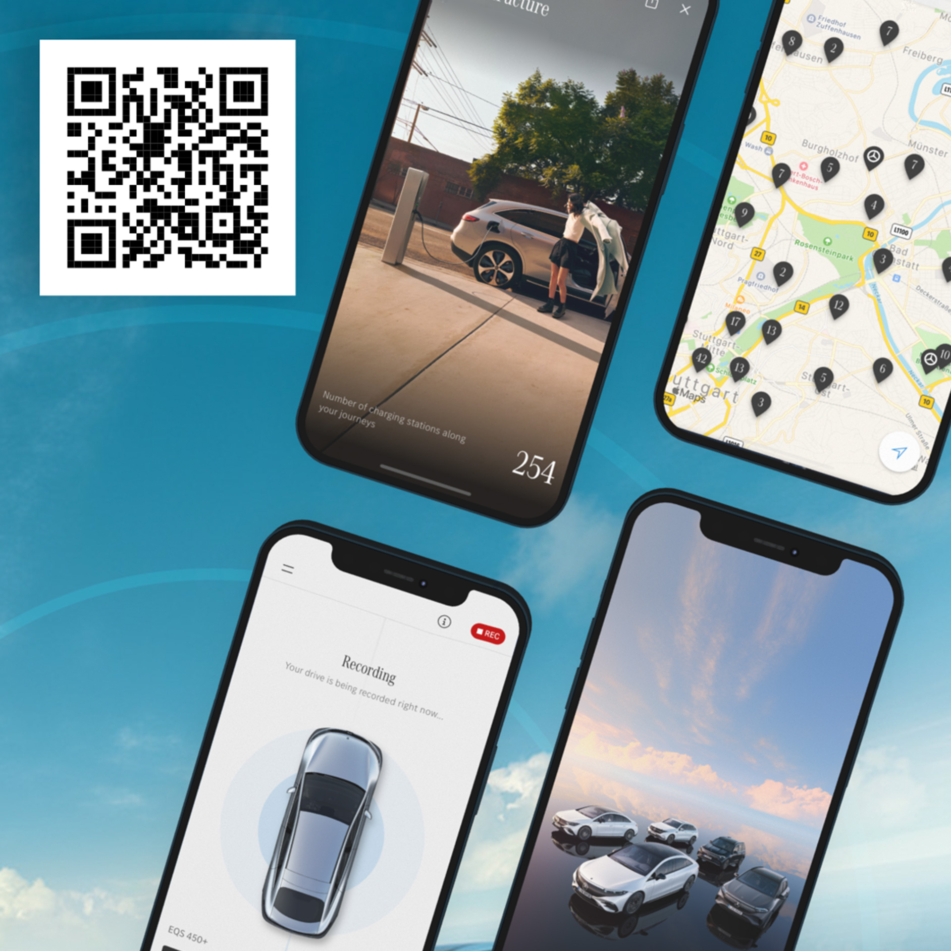 Application Electric Ready | Mercedes-Benz 100% Electrique Application Electric Ready sur un smartphone