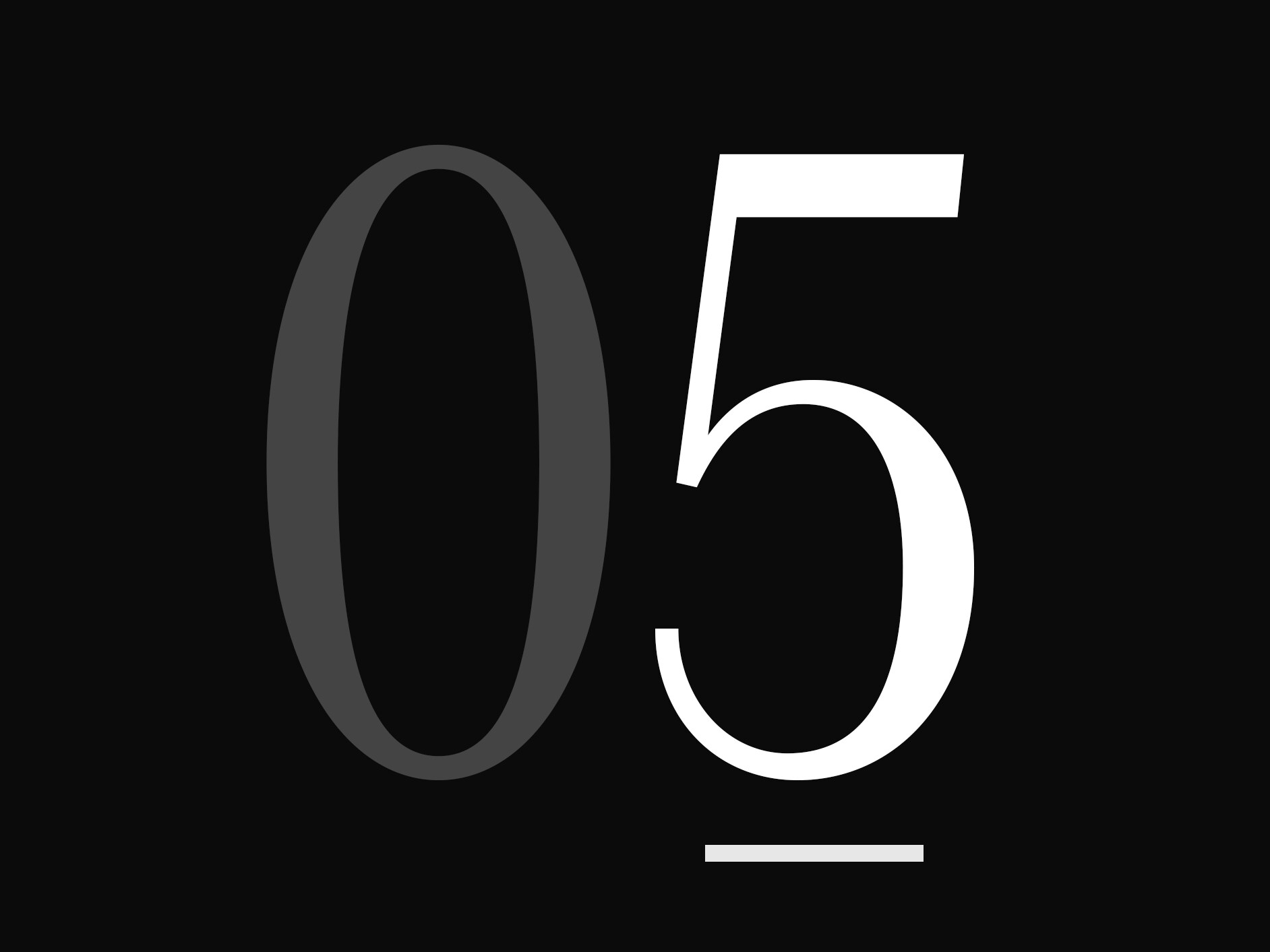 Un grand chiffre « 05 ».