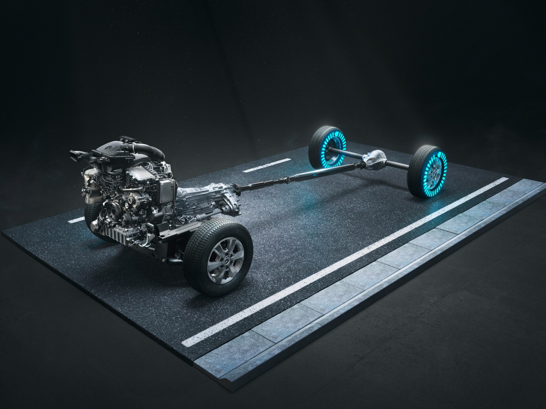 La transmission intégrale 4x4 avec Torque-on-Demand du Sprinter châssis-cabine.