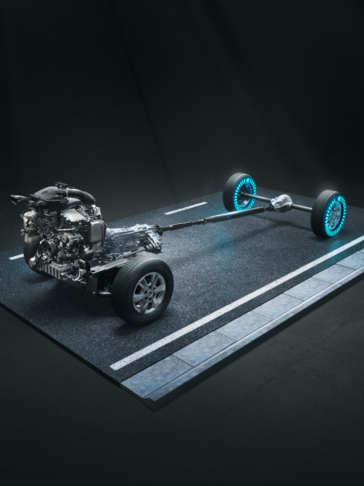 La transmission intégrale 4x4 avec Torque-on-Demand du Sprinter Tourer.