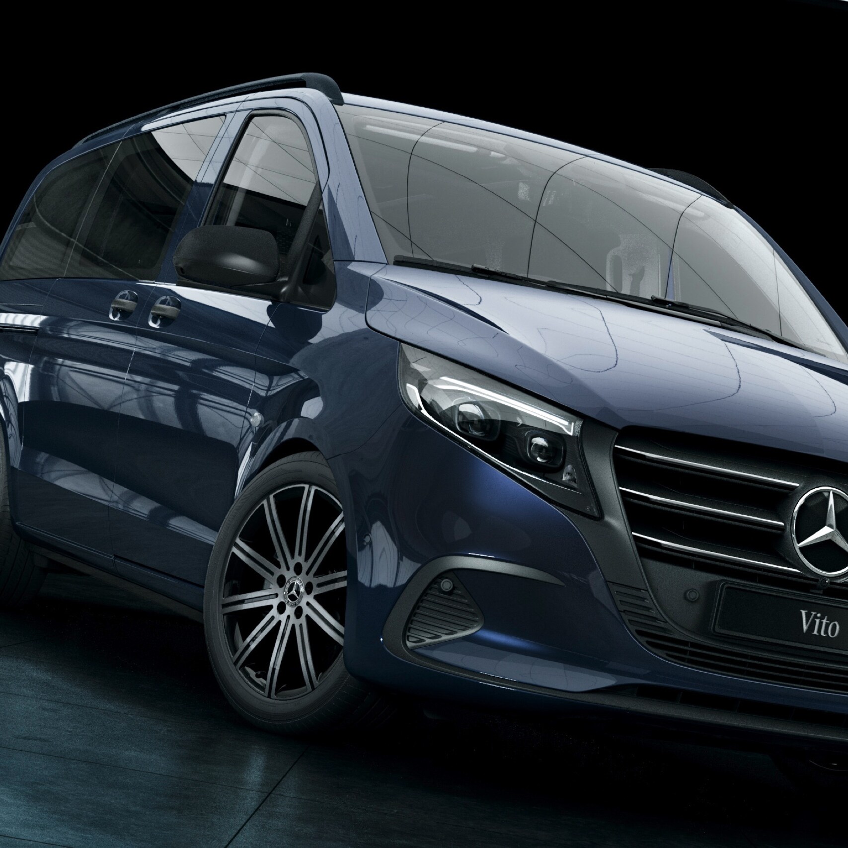 Le Mercedes-Benz eVito Fourgon se trouve dans un entrepôt entouré de murs en béton.