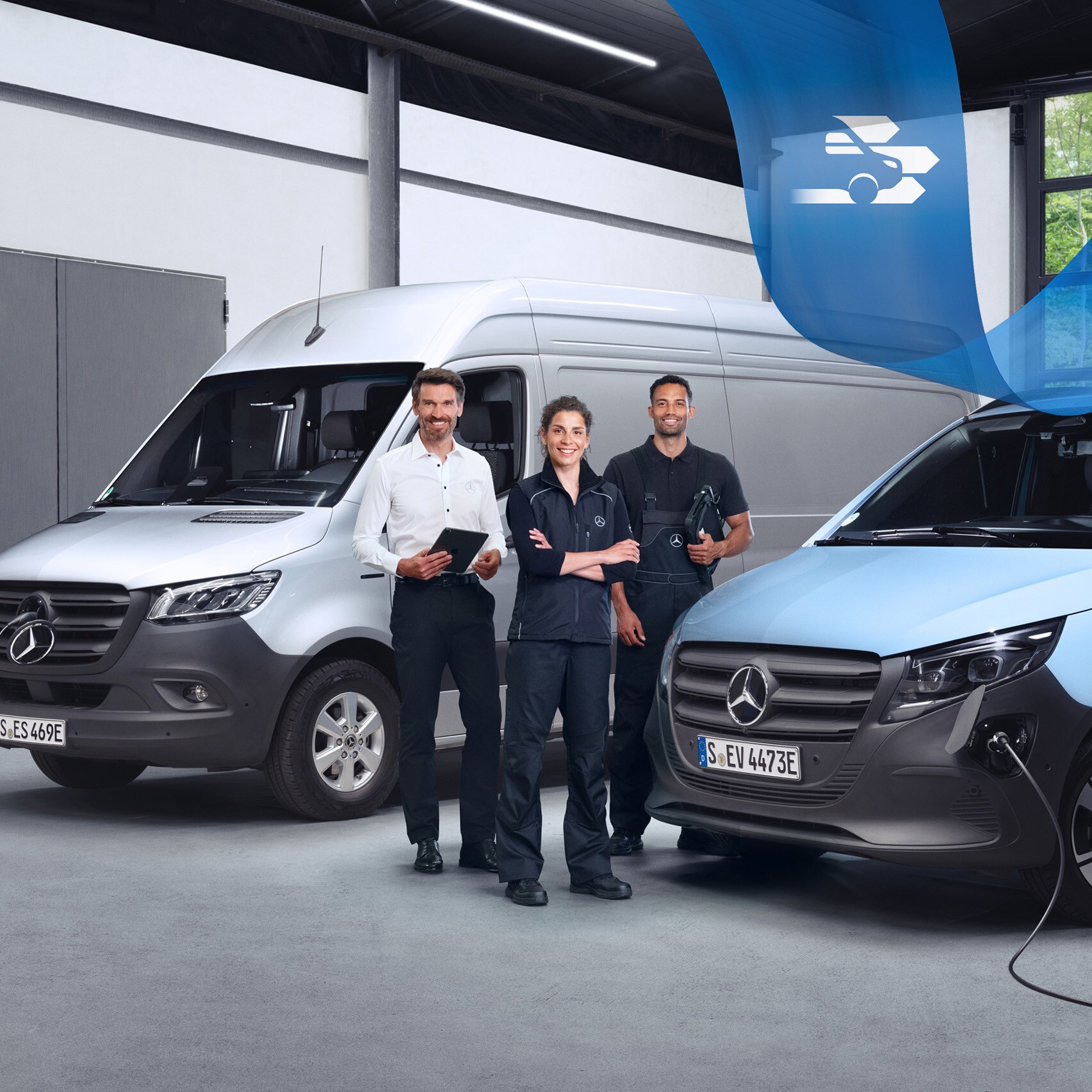 Services pour utilitaires légers électriques Mercedes pour une mobilité durable et une disponibilité maximale.